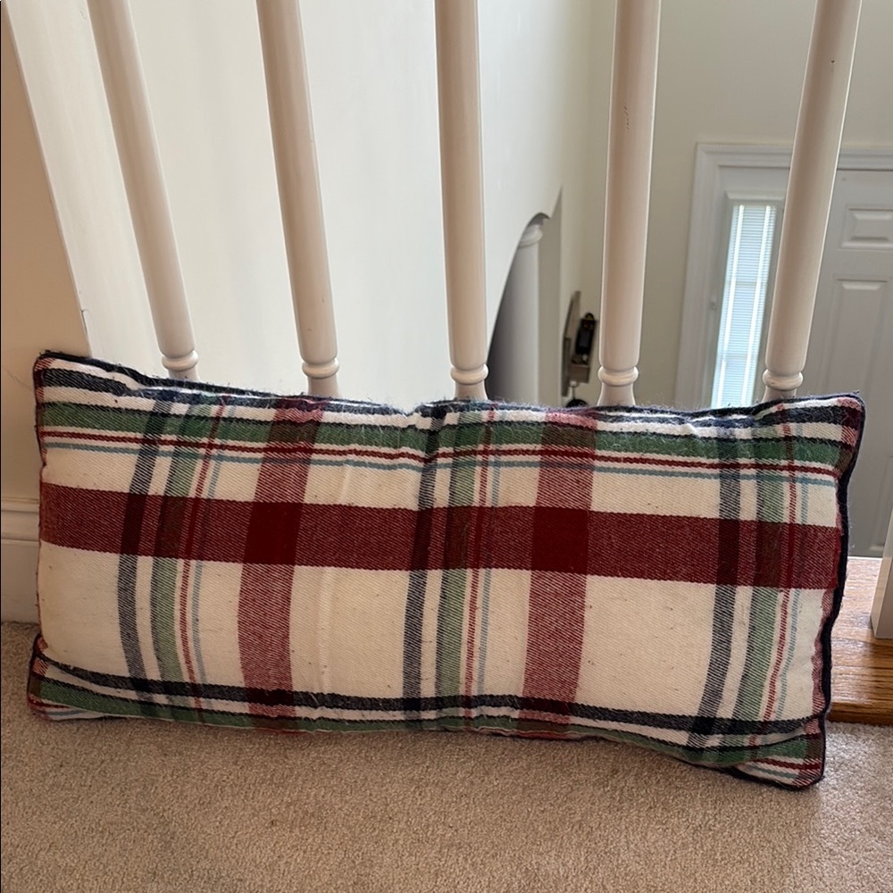 Plaid Holiday Pillow - Red, Green, and White